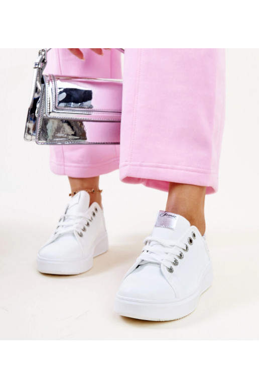 Zapatillas blanco-plateadas con...
