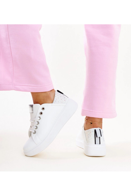 Zapatillas blanco-plateadas con...