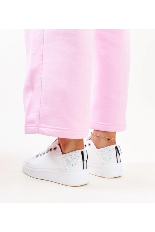 Zapatillas blanco-plateadas con...