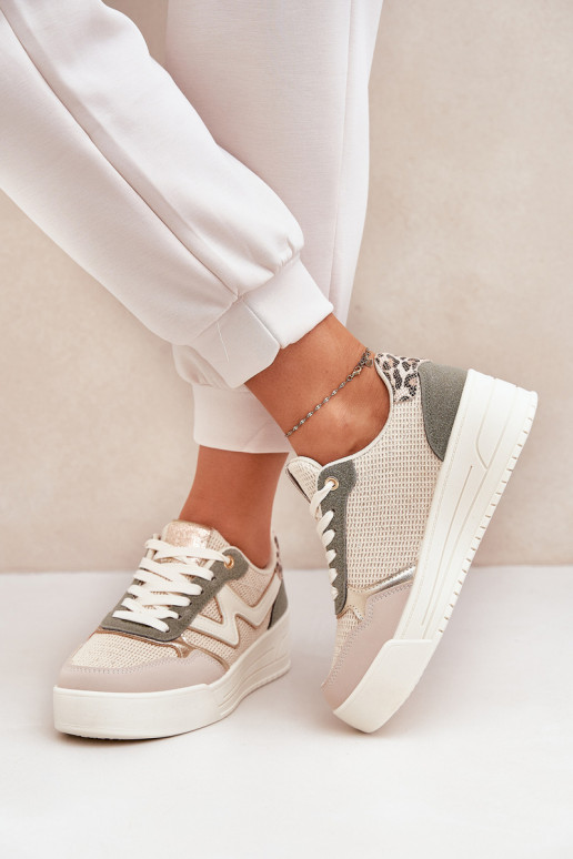 zapatillas Femenino con una plataforma con estampados de piel de leopardo color verde Lorori