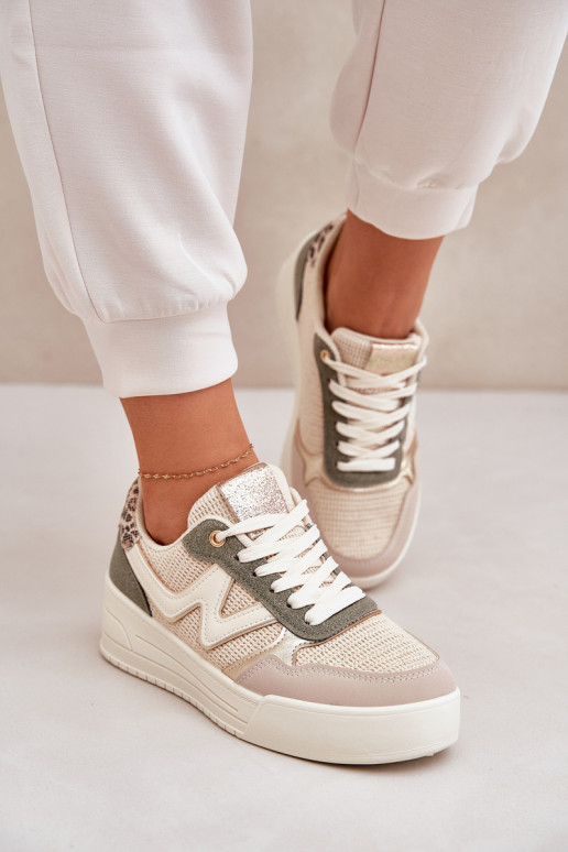 zapatillas Femenino con una plataforma con estampados de piel de leopardo color verde Lorori