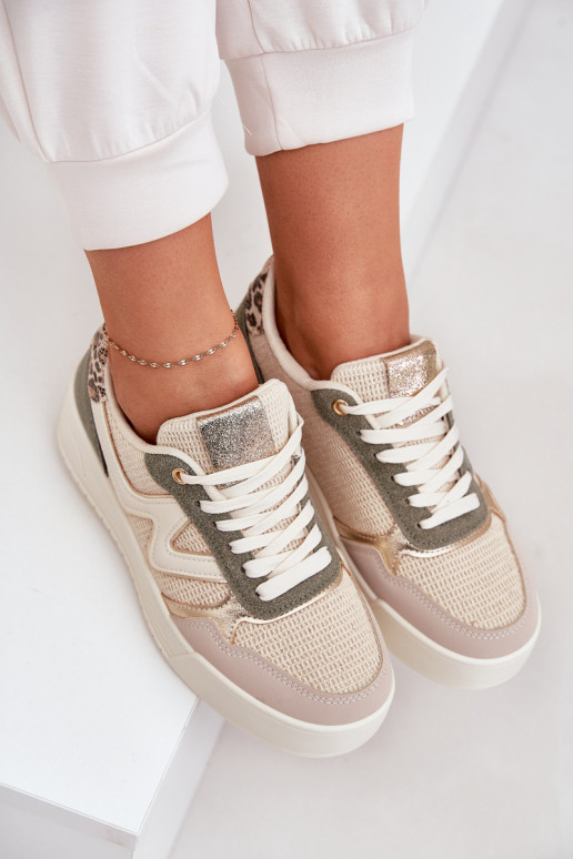 zapatillas Femenino con una plataforma con estampados de piel de leopardo color verde Lorori