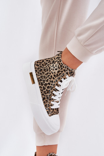 zapatos de ocio con suela Femenino con estampados de piel de leopardo con una plataforma color marrón Laviriona 2