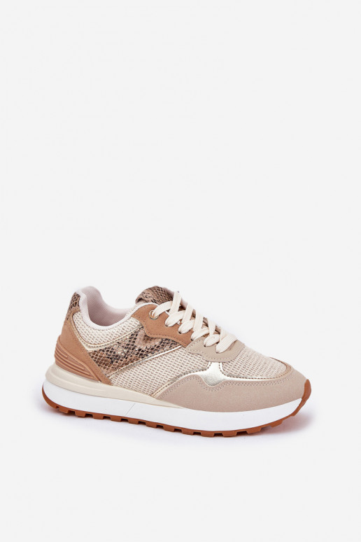 zapatillas Femenino con una plataforma patrón de animales beige Davinara