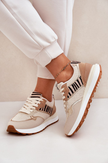 zapatos deportivos Moteriškas con plataforma Zebra color arena Davinara