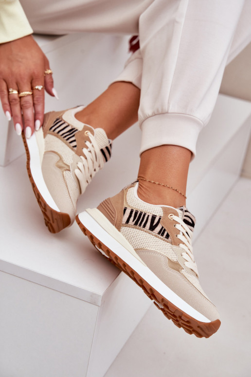 zapatillas Femenino con una plataforma Zebra beige Davinara zapatillas Femenino con una plataforma Zebra beige Davinara