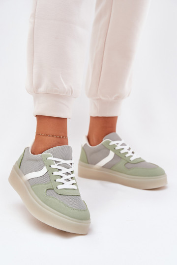 Bajo Zapatillas modelo zapatos. Femenino con una plataforma color verde Telmira 2
