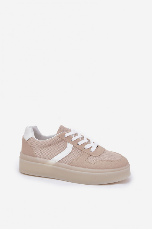 Bajo Zapatillas modelo zapatos. Femenino con una plataforma beige Telmira