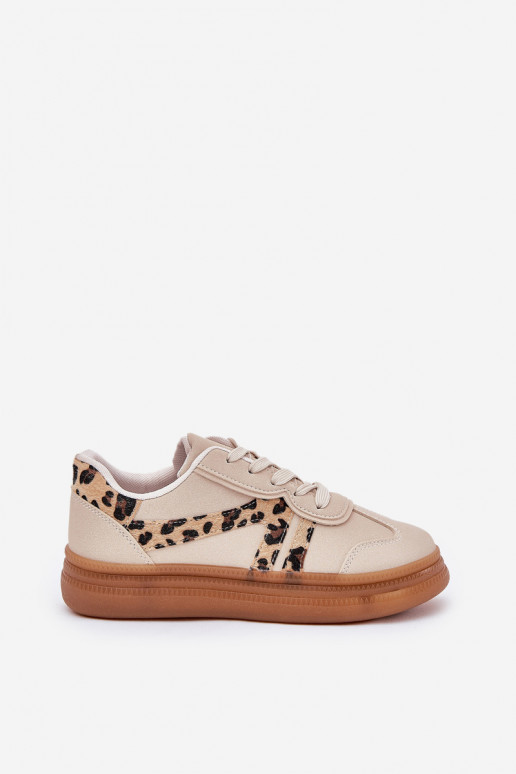Femenino Zapatillas modelo zapatos. con una plataforma con estampados de piel de leopardo beige Totter