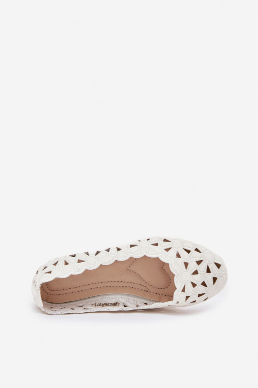 con elementos calados bailarinas Infantil con brillo el color blanco Zindira