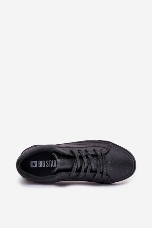 Tiene quesculino modelo clásico zapatillas de suela plana de cuero ecológico Big Star NN174252 de color negro