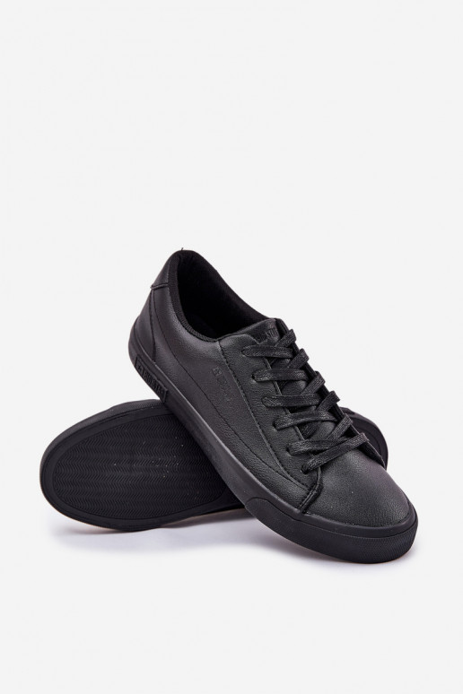 Tiene quesculino modelo clásico zapatillas de suela plana de cuero ecológico Big Star NN174252 de color negro