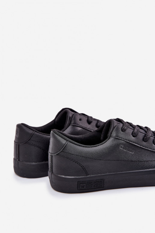 Tiene quesculino modelo clásico zapatillas de suela plana de cuero ecológico Big Star NN174252 de color negro