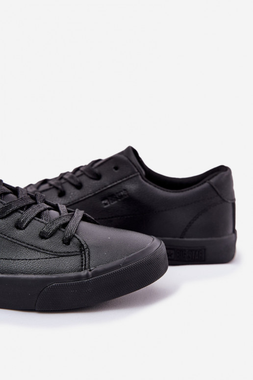 Tiene quesculino modelo clásico zapatillas de suela plana de cuero ecológico Big Star NN174252 de color negro