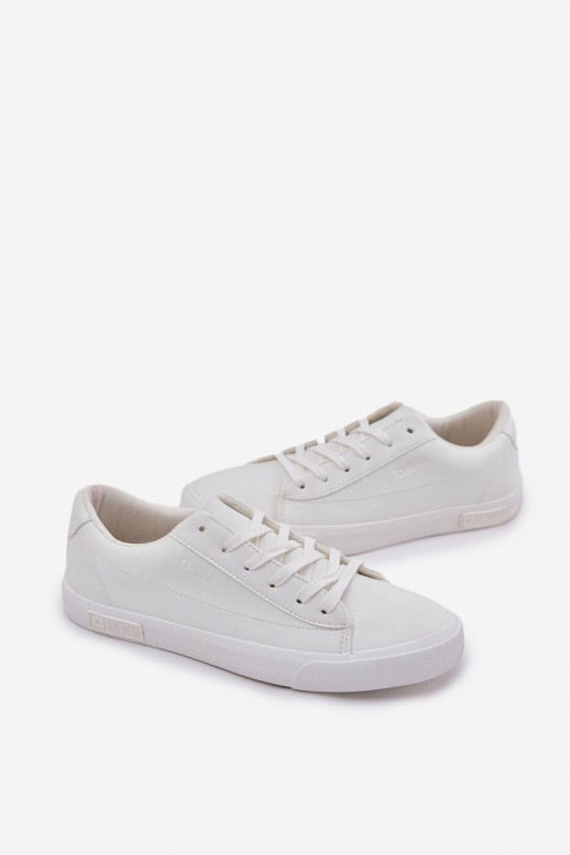 Tiene quesculino modelo clásico zapatillas de suela plana de cuero ecológico Big Star NN174250 el color blanco