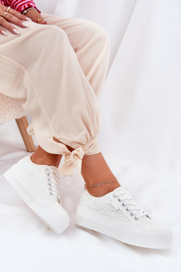 con motivos de encaje Zapatos de ocio Big Star RR274747 el color blanco 2