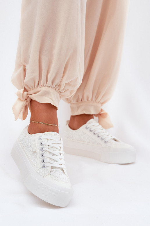 con motivos de encaje Zapatos de ocio Big Star RR274747 el color blanco