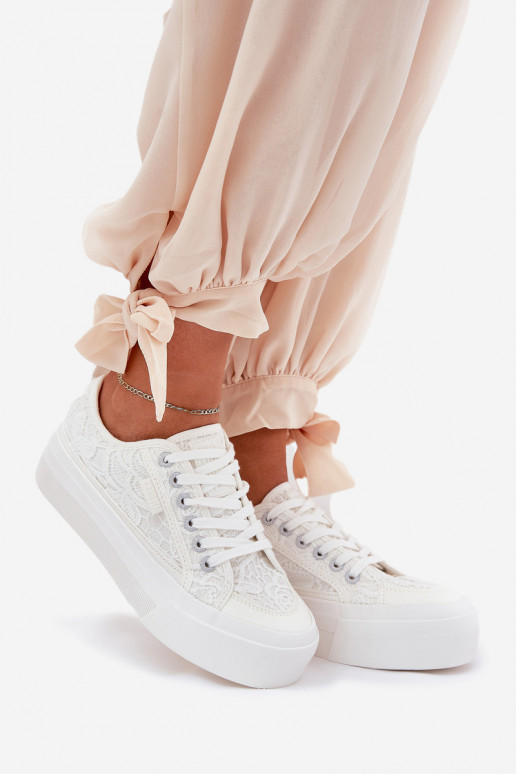 con motivos de encaje Zapatos de ocio Big Star RR274747 el color blanco