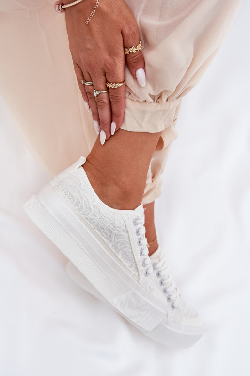 con motivos de encaje Zapatos de ocio Big Star RR274747 el color blanco