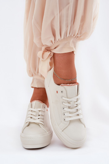 Zapatos de ocio con una plataforma de cuero ecológico Big Star RR274A297 color marfil 2