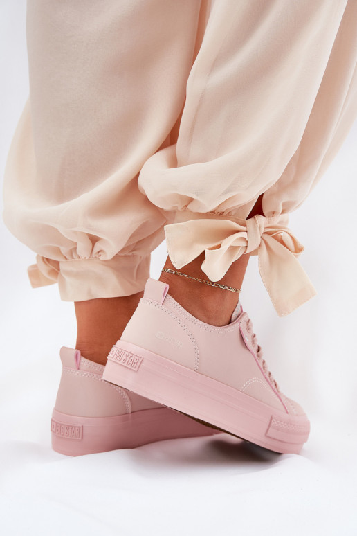Zapatos de ocio con una plataforma de cuero ecológico Big Star RR274A294 color rosa