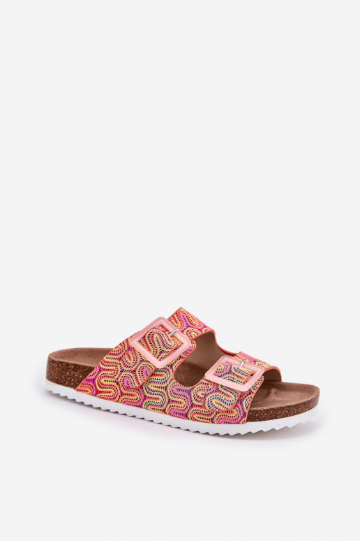 zapatillas de mujer con hebillas y brillo S.Barski RB51-006 color naranja zapatillas de mujer con hebillas y brillo S.Barski RB51-006 color naranja