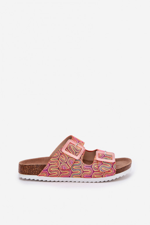 zapatillas de mujer con hebillas y brillo S.Barski RB51-006 color naranja zapatillas de mujer con hebillas y brillo S.Barski RB51-006 color naranja