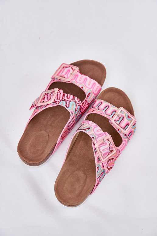 zapatillas de mujer con hebillas y brillo S.Barski RB51-006 color rosa zapatillas de mujer con hebillas y brillo S.Barski RB51-006 color rosa