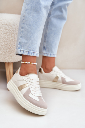 Zapatillas de mujer ecológicas con plataforma en color arena Goriette 2
