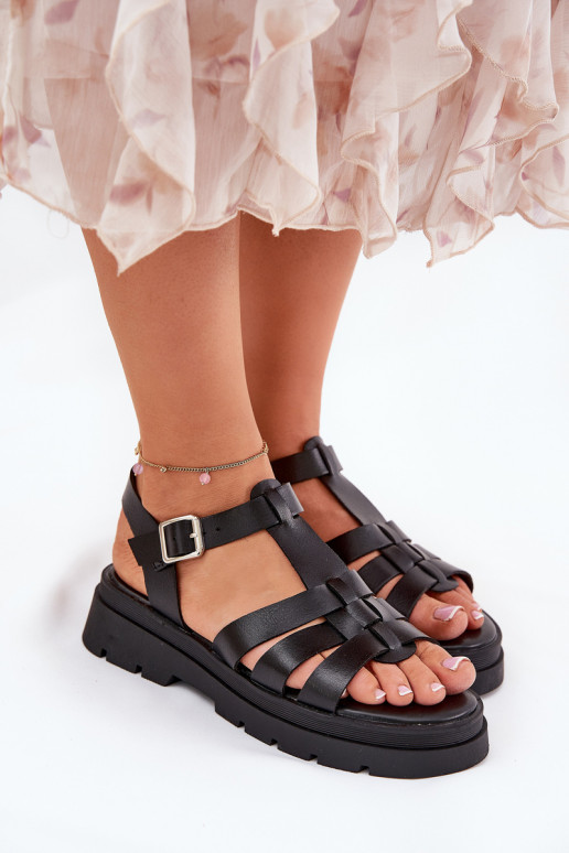 Eko Sandalias de mujer Femenino con una plataforma de color negro Nendales Eko Sandalias de mujer Femenino con una plataforma de color negro Nendales