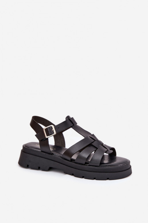 Eko Sandalias de mujer Femenino con una plataforma de color negro Nendales Eko Sandalias de mujer Femenino con una plataforma de color negro Nendales