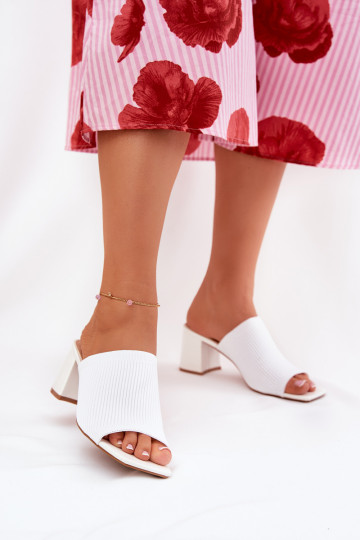 zapatillas de mujer con tacones Typu Słupek el color blanco ENenilan 2