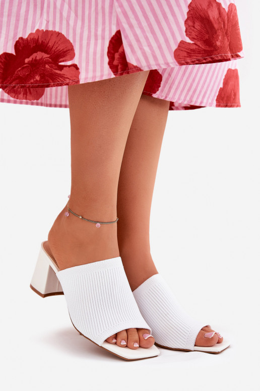 zapatillas de mujer con tacones Typu Słupek el color blanco ENenilan