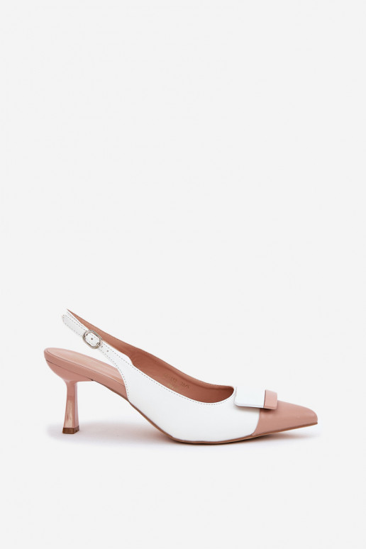 Estilo elegante zapatos de tacón alto con adornos Eko Piel el color blanco Ottoles Estilo elegante zapatos de tacón alto con adornos Eko Piel el color blanco Ottoles