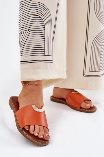 zapatillas de mujer Eko Piel Con decoracionesi Detalami color naranja Mevith 2