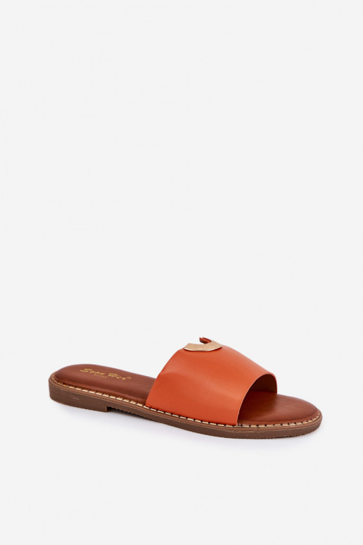 zapatillas de mujer Eko Piel Con decoracionesi Detalami color naranja Mevith