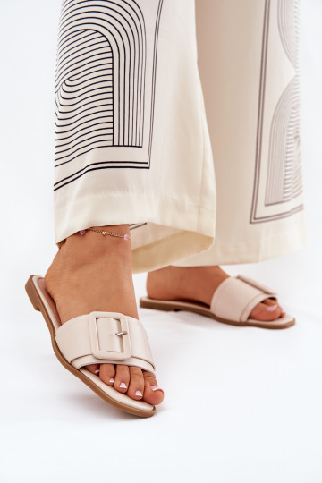 isósceles zapatillas de mujer Eko Piel con hebillas beige Bamma