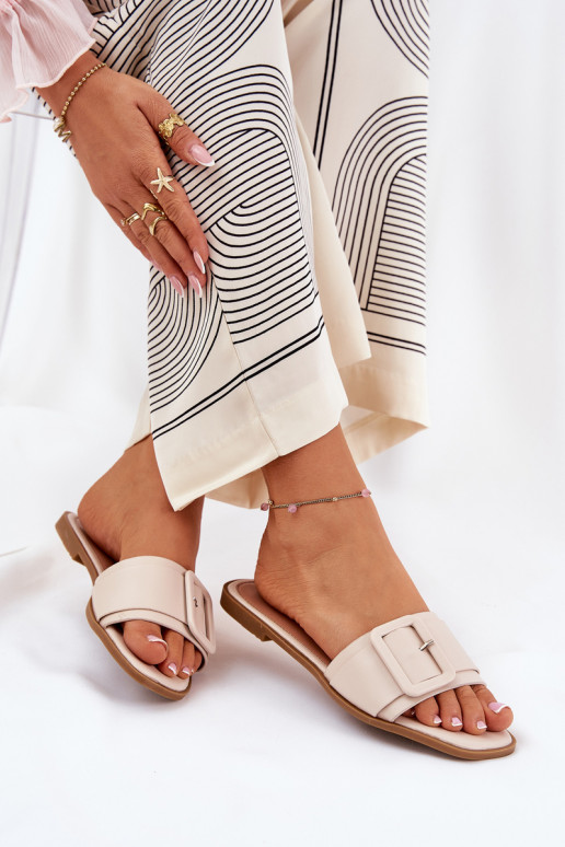 isósceles zapatillas de mujer Eko Piel con hebillas beige Bamma