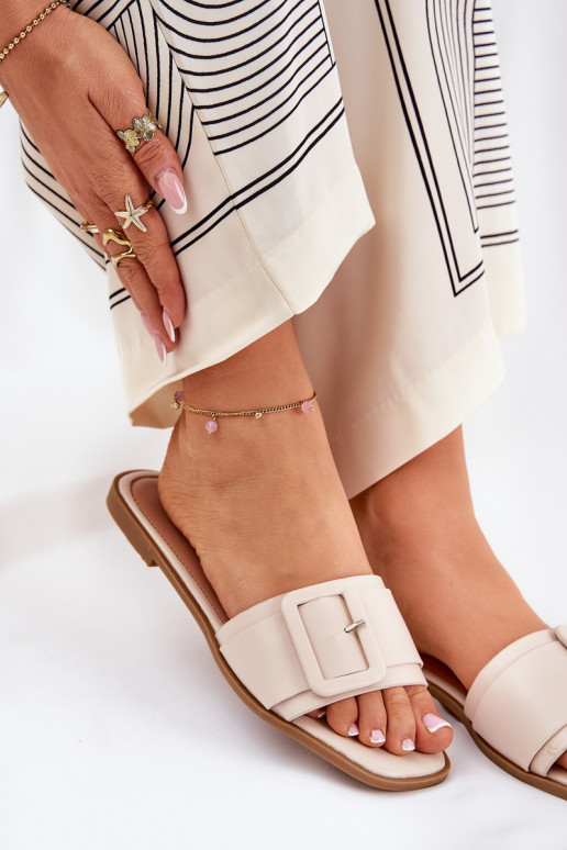 isósceles zapatillas de mujer Eko Piel con hebillas beige Bamma