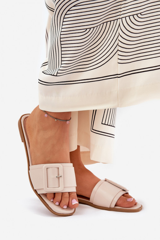 isósceles zapatillas de mujer Eko Piel con hebillas beige Bamma