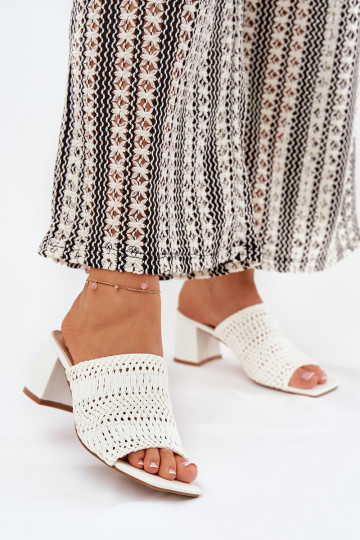 zapatillas de mujer Con Trenza con tacones el color blanco Ciariloria 2