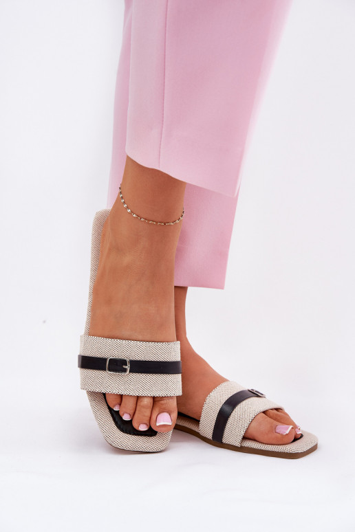 isósceles zapatillas de mujer con correas I con hebillas beige-de color negro Zilina