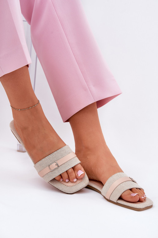 isósceles zapatillas de mujer con correas I con hebillas beige Zilina