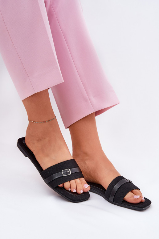 isósceles zapatillas de mujer con correas I con hebillas de color negro Zilina