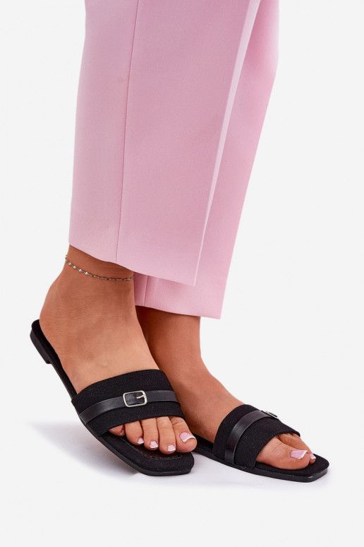 isósceles zapatillas de mujer con correas I con hebillas de color negro Zilina