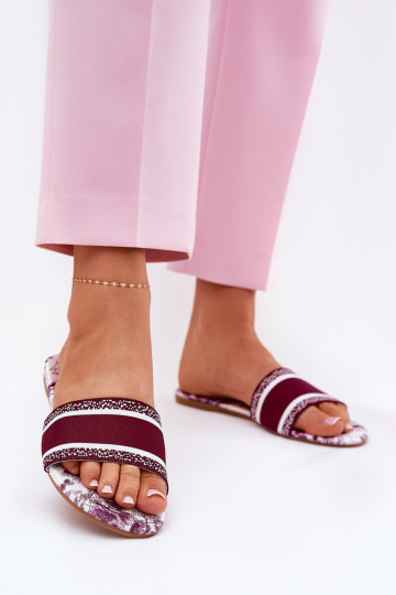 Zapatillas de mujer con diseño color burdeos Leysi 2