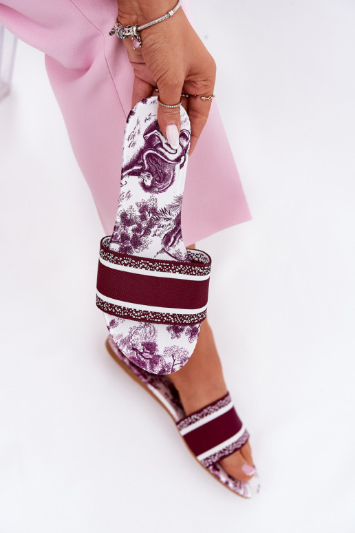 Estampado isósceles zapatillas de mujer borgoña Leysi