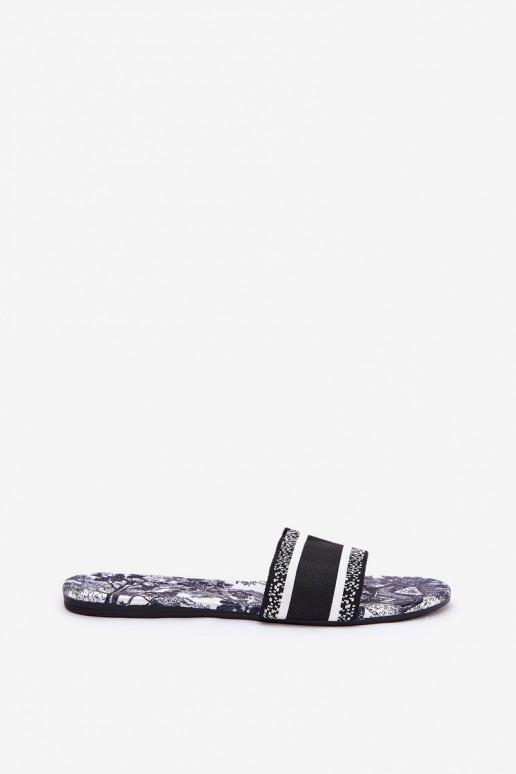 Estampado isósceles zapatillas de mujer de color negro Leysi