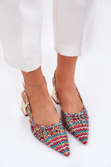 sandalias con tacones Con Trenza I Szpiczastymi Noskami Colores diferentes Resterri