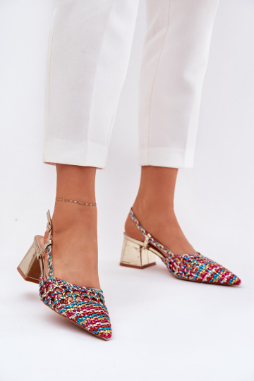 sandalias con tacones Con Trenza I Szpiczastymi Noskami Colores diferentes Resterri 2